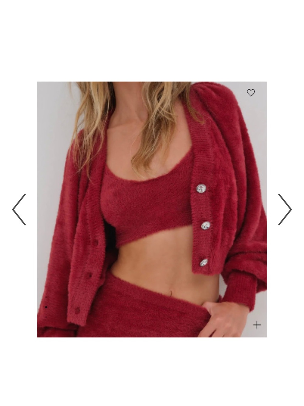For Love and lemons Fiona cardigan and Fiona crop top L